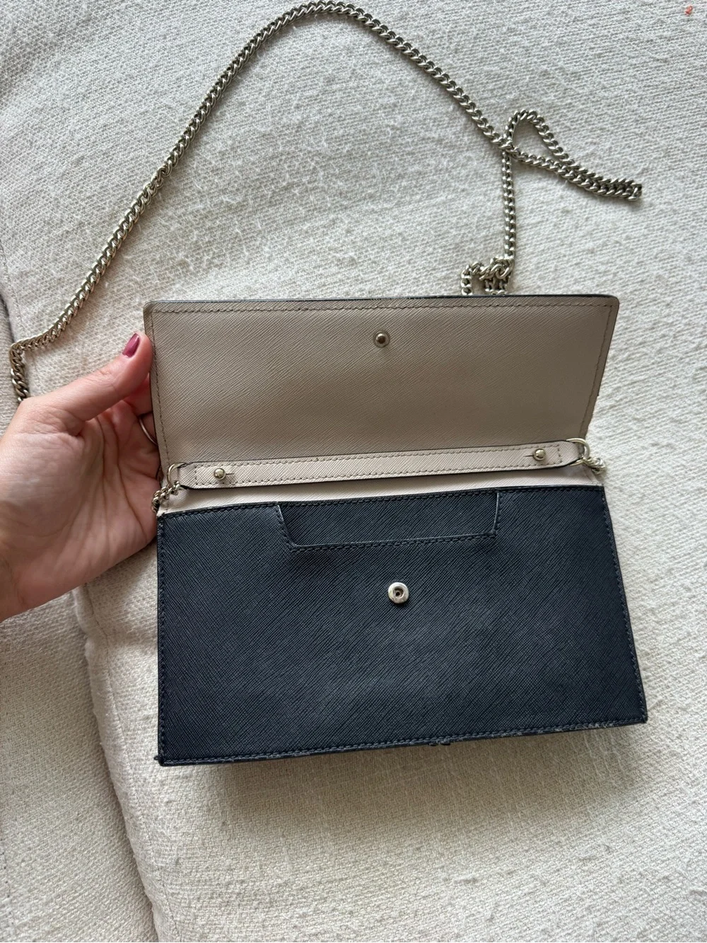 kate spade Two-Tone Chain Crossbody Bag - Black & Light Pink